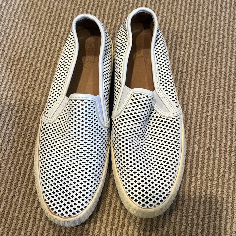 FRYE Slip-On Mesh leather Sneakers white size 6.5